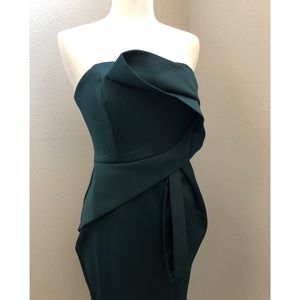 ASOS Dark Green Strapless Prom Dress